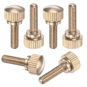 Uxcell 6-Pack Knurled Thumb Screws, M4x14mm Solid Brass Flat Head Knobs Bolts with Shoulder Grip Fasteners