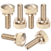 Uxcell 6-Pack Knurled Thumb Screws, M6x16mm Solid Brass Flat Head Knobs Bolts with Shoulder Grip Fasteners