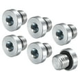 thumbnail image 1 of Uxcell 6-Pack M10x1.25mm Inner Hex Head Pipe Fitting Plug, Stainless Steel Sensor Socket Plug with Seal O-Ring Sealing Screw, 1 of 6