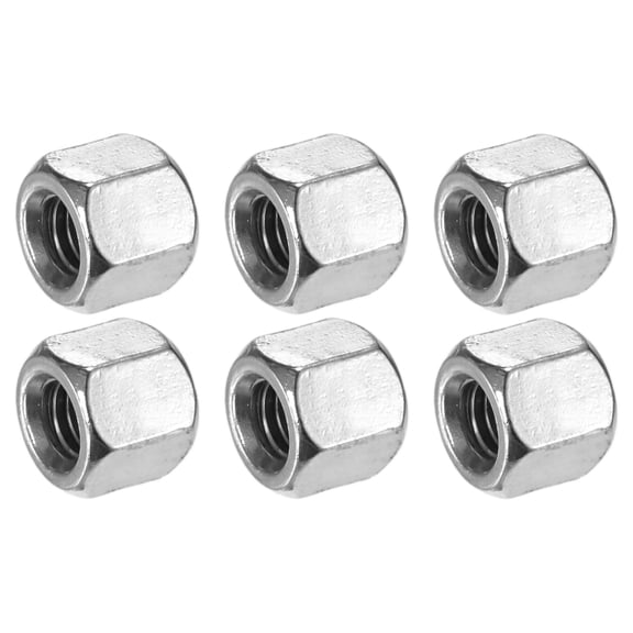 Uxcell 6-Pack M6-1 Hex Coupling Nuts for Machine, 304 Stainless Steel, 8mm Length