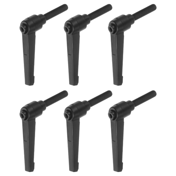 Uxcell 6 Pack M8 x 40mm Male Threaded Stud Adjustable Clamping Lever Handle Bolt Knob Black