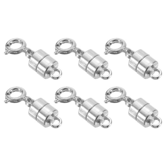 Uxcell 6 Pack Magnetic Necklace Clasps and Closures, 0.7" x 0.2" Gold and Silver Plated Jewelry Clasps Converters Magnetic Clasp Converter Jewelry Findings for DIY Jewelry Making, Silver