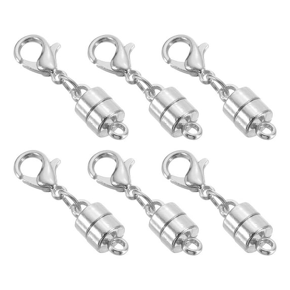 Uxcell 6 Pack Magnetic Necklace Clasps and Closures, 1" x 0.2" Gold and Silver Plated Jewelry Clasps Converters Magnetic Clasp Converter Jewelry Findings for DIY Jewelry Making, Silver