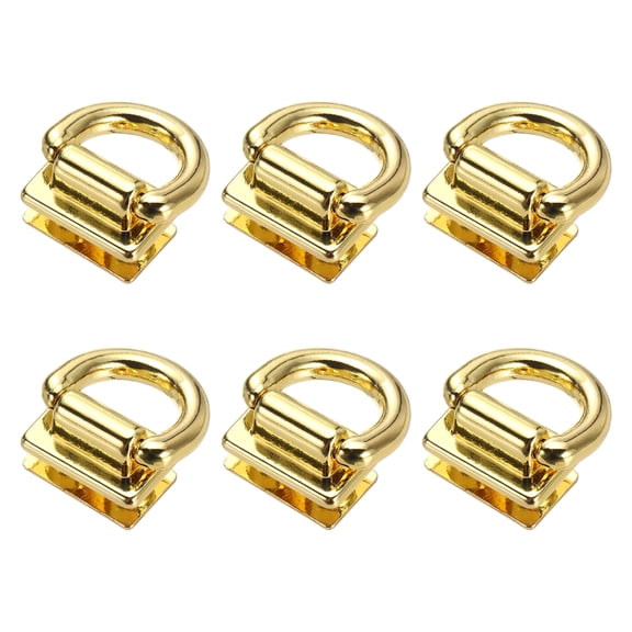 Uxcell 6-Pack Metal Bag Connector, Purse Clasp with D Ring for Bag/DIY Crafts Hardware Accessories [Cyan Light Gold]