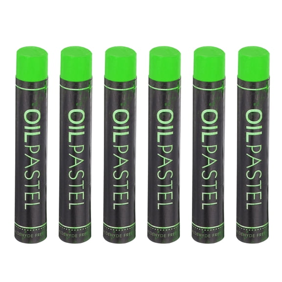 Uxcell 6 Pack Oil Pastels, Soft Oil Chalk Pastels Crayons 11x70mm for Art Painting Drawing Blending, Color Crayons for Art Supplies Beginners, Green