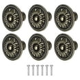 thumbnail image 1 of Uxcell 6-Pack Oil Rubbed Bronze Cabinet Knobs, 1-2/5" Round Rustic Zinc Alloy Bronze Knobs Handles [Bronze], 1 of 6