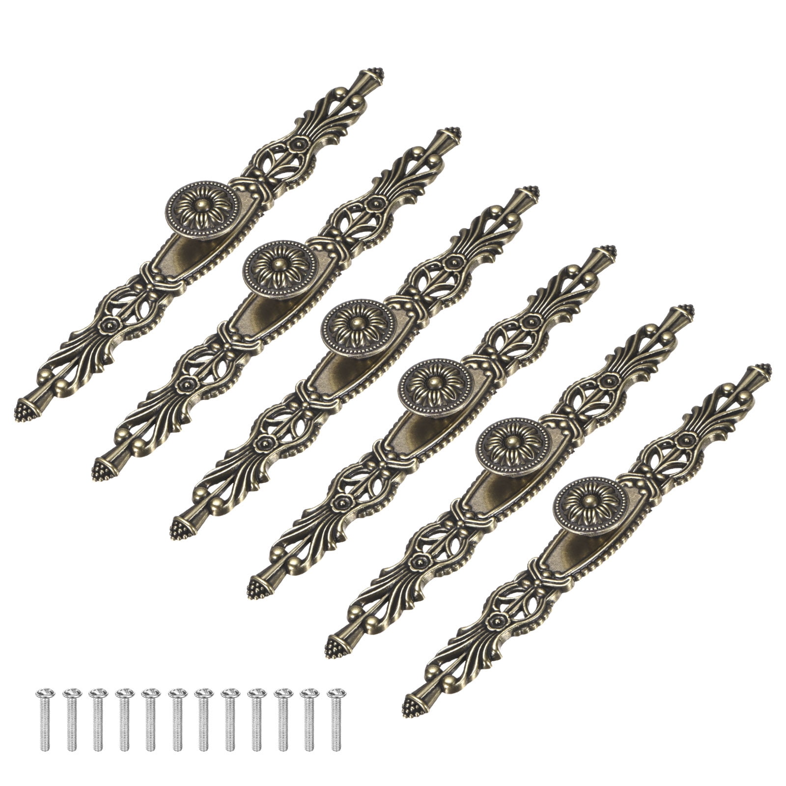 Uxcell 6-Pack Oil Rubbed Bronze Cabinet Knobs, 10.1" Long Rustic Zinc Alloy Bronze Knobs Handles [Bronze]