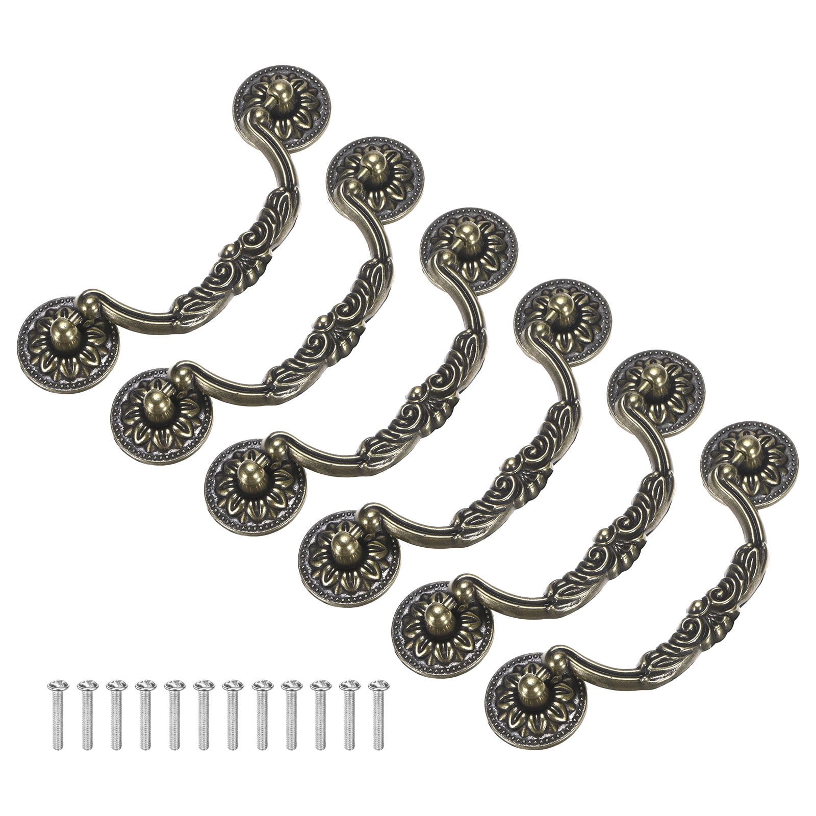 Uxcell 6-Pack Oil Rubbed Bronze Cabinet Knobs, 4.9" Long Rustic Zinc Alloy Bronze Knobs Handles [Bronze]