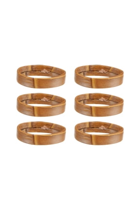 6 Pack PU Leather Loops Retaining Ring for 19mm Width Watch Band, Brown
