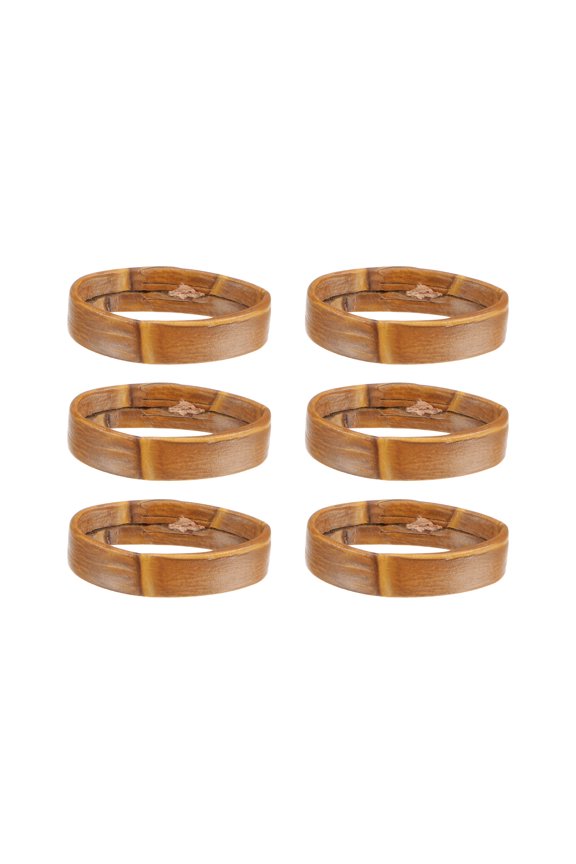6 Pack PU Leather Loops Retaining Ring for 19mm Width Watch Band, Brown
