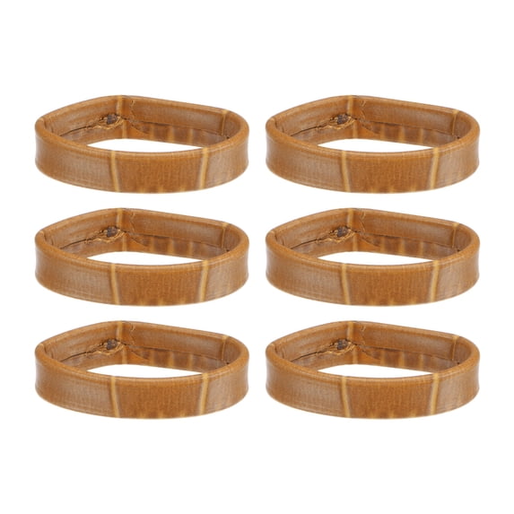 Uxcell 6 Pack PU Leather Loops Retaining Ring for 22mm Width Watch Band, Brown