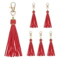 thumbnail image 1 of Uxcell 6-Pack PU Leather Tassel 5.9 Inch Small Keychain Tassel Red with Rings for DIY Crafts, 1 of 7