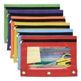 thumbnail image 1 of Uxcell 6 Pack Pencil Pouch for 3 Rings Binder, Oxford Cloth Clear Window Zipper Binder Pouch Pencil Case 6 Colors, 1 of 6