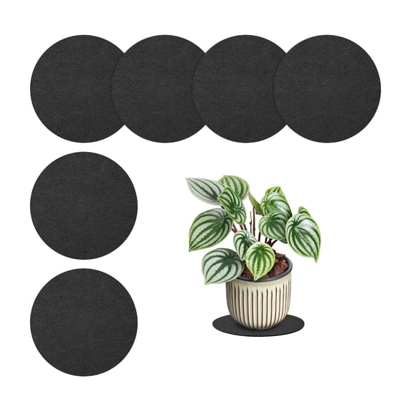 Uxcell 6-Pack Plant Coasters Mat Reversible 4 Inch Felt Round Absorbent Fabric