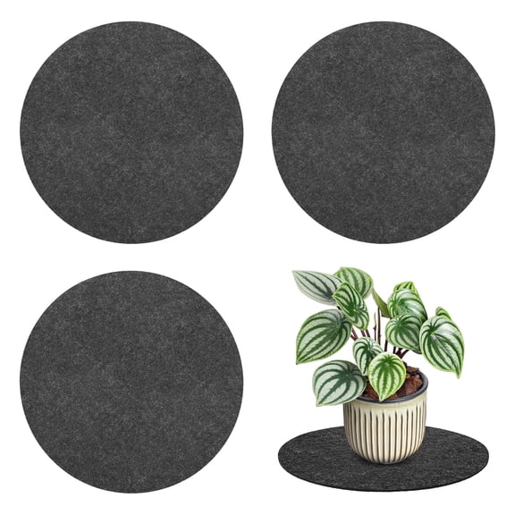 Uxcell 6-Pack Plant Coasters Mat Reversible 4 Inch Felt Round Absorbent Fabric