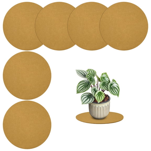 Uxcell 6-Pack Plant Coasters Mat Reversible 4 Inch Felt Round Absorbent Fabric