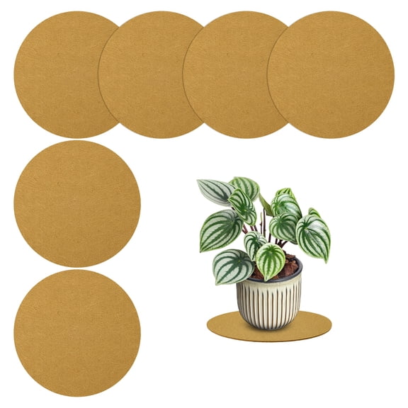 Uxcell 6-Pack Plant Coasters Mat Reversible 4 Inch Felt Round Absorbent Fabric