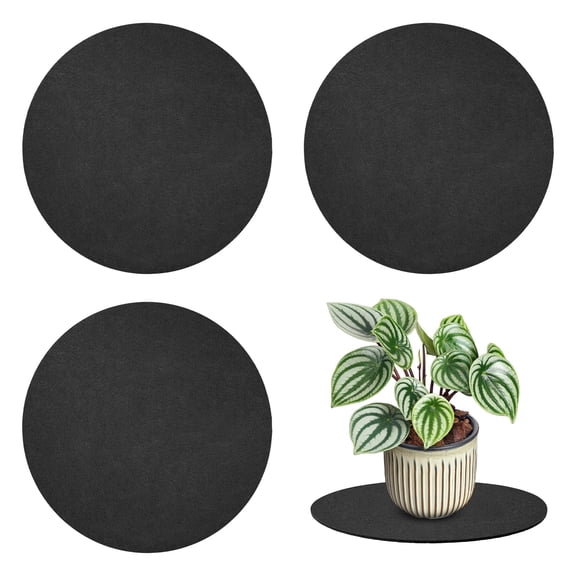 Uxcell 6-Pack Plant Coasters Mat Reversible 4 Inch Felt Round Absorbent Fabric