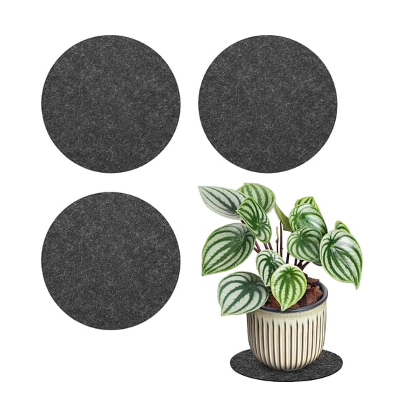 Uxcell 6-Pack Plant Coasters Mat Reversible 4 Inch Felt Round Absorbent Fabric