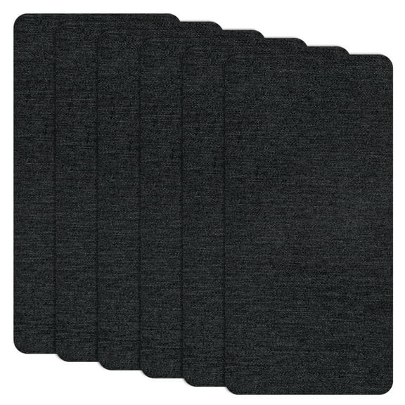 Uxcell 6-Pack Polyester Repair Patches, 7.9 x 3.9" Self-Adhesive Fabric Repair Patches for Sofas, Denim Black