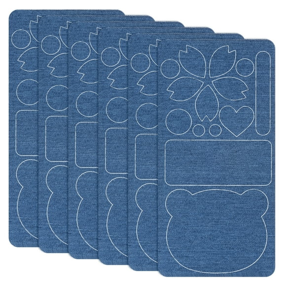 Uxcell 6-Pack Polyester Repair Patches, 7.9 x 3.9" Self-Adhesive Fabric Repair Patches for Sofas, Denim Dark Blue