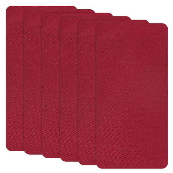 Uxcell 6-Pack Polyester Repair Patches, 7.9 x 3.9" Self-Adhesive Fabric Repair Patches for Sofas, Wine Red
