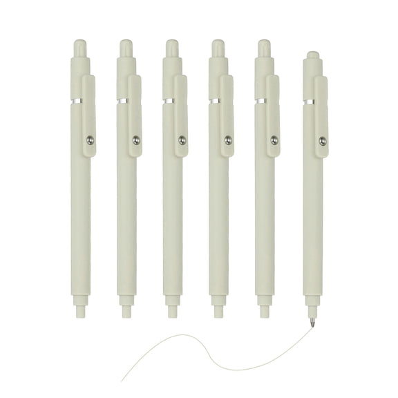 Uxcell 6 Pack Retractable Pens 0.5mm, Yellow Gel Ink Pens Retractable Ballpoint Pen Fine Point Smooth Writing Cute for Office Home Supplies Journaling