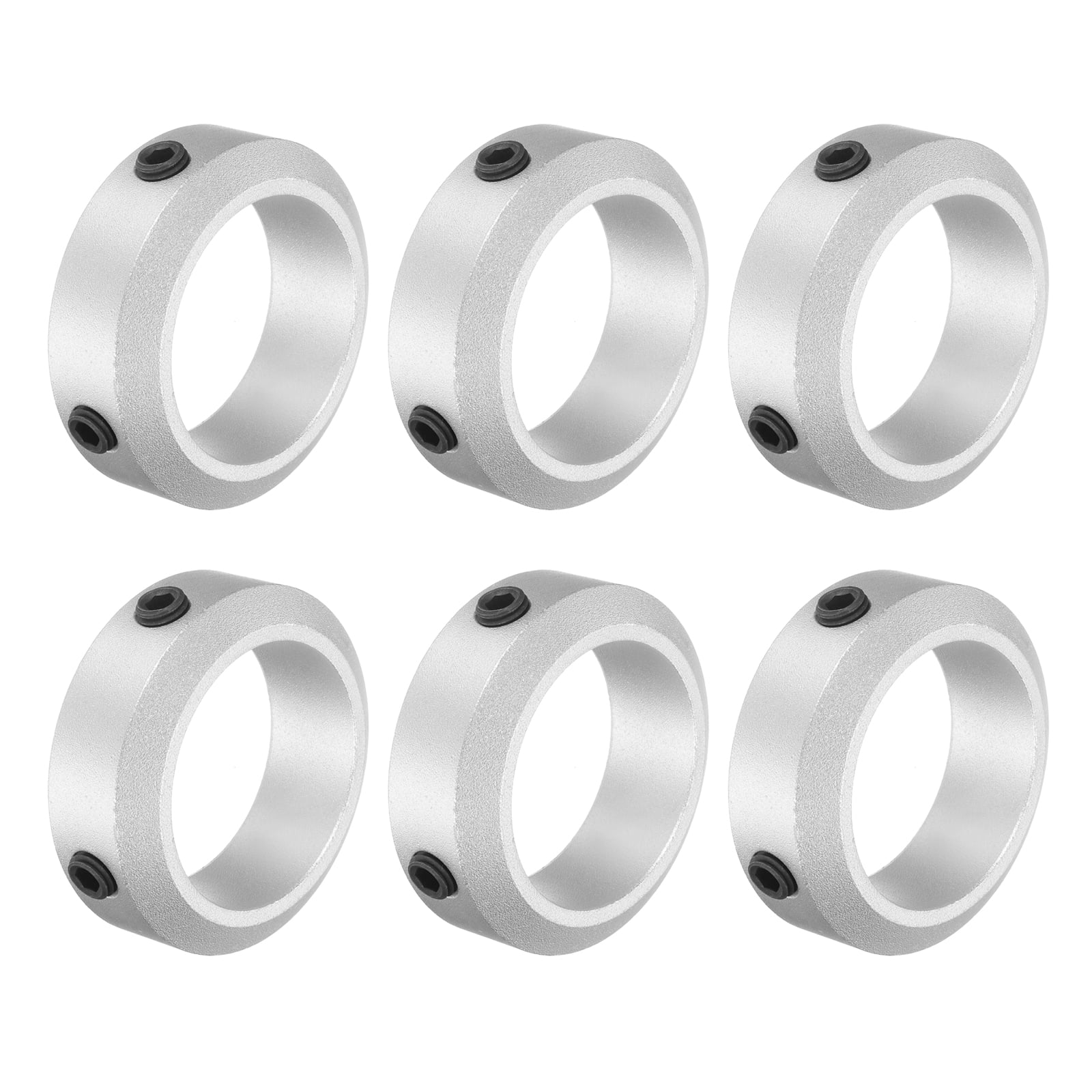 Uxcell 6 Pack Set-Screw Collars 50mm Bore, Aluminum Alloy Shaft Collars ...