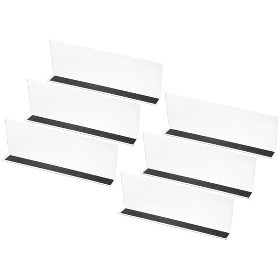 Uxcell 6 Pack Shelf Dividers for Closet Organization, 13.8x1.57x4.7" Acrylic Magnetic Closets Separator Kitchen Cabinet Shelves Under Bed Blocker for Bedroom Kitchen Office, Clear