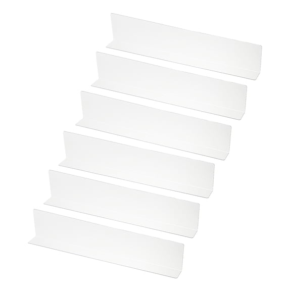 Uxcell 6 Pack Shelf Dividers for Closet Organization, 15.7x1.57x3.1" Acrylic Closets Separator Kitchen Cabinet Shelves Under Bed Blocker for Bedroom Kitchen Office, Clear