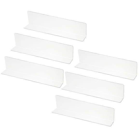 Uxcell 6 Pack Shelf Dividers for Closet Organization, 9.8x1.18x2.4" Acrylic Closets Separator Kitchen Cabinet Shelves Under Bed Blocker for Bedroom Kitchen Office, Clear