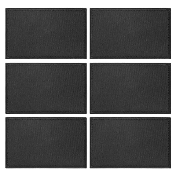 Uxcell 6-Pack Solid Black Flag Blank Patch, 3.1" x 2" Rectangular Embroidered Patches Pure Color DIY Flags for Clothing