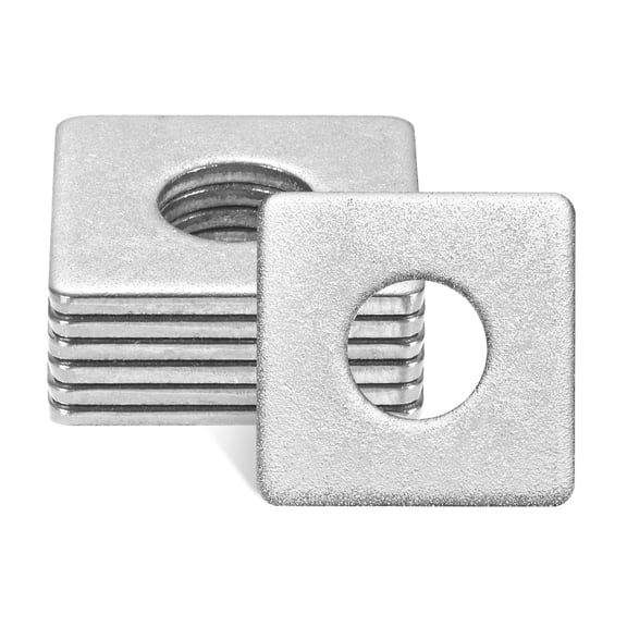 Uxcell 6-Pack Square Washers Plate, Fit M16 Bolt Stainless Steel Gasket Flat Pad Washers 1.57" OD 0.63" ID 3mm Thickness