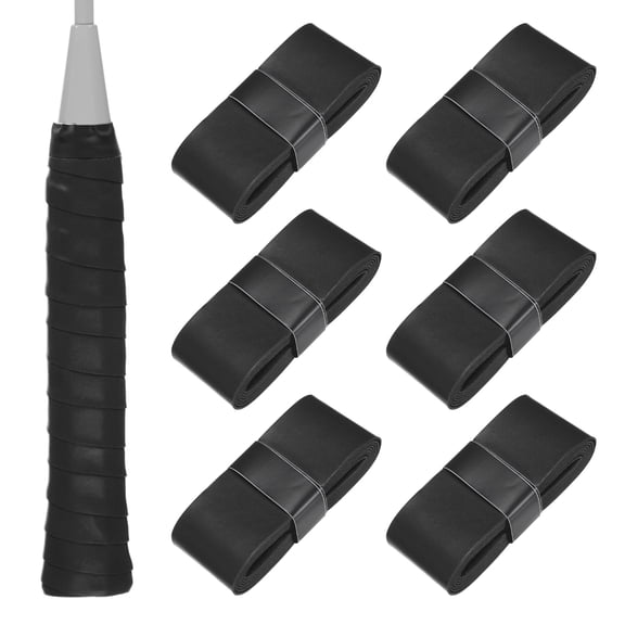 Uxcell 6-Pack Tennis Racket Grip Tape Anti-Slip Sweat Absorbent Tennis Overgrip Grip Tape for Pickleball/Racquetball/Badminton Black