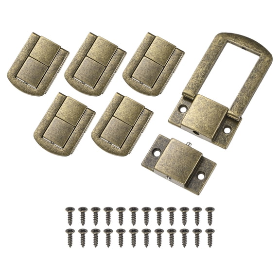 Uxcell 6-Pack Toggle Catch Latch Lock, 1.7 x 1.26 In Metal Hasp Latches Decorative Clasp with Screws for Jewelry Case [Bronze]