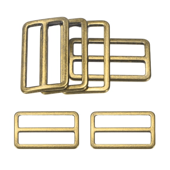 Uxcell 6-Pack Tri Glide Metal Buckles, 1-1/2 Inch Zinc Alloy Slider Belt Strap Adjuster Webbing Strap Buckles [Coppery]
