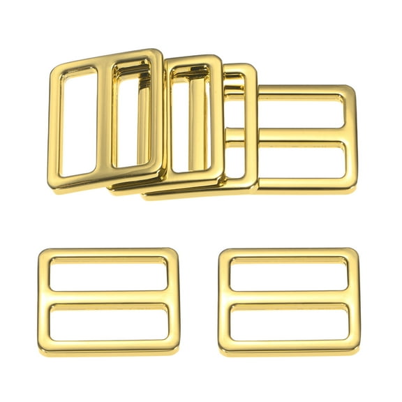 Uxcell 6-Pack Tri Glide Metal Buckles, 1 Inch Zinc Alloy Slider Belt Strap Adjuster Webbing Strap Buckles [Golden]