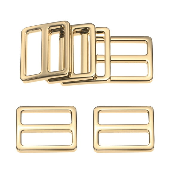 Uxcell 6-Pack Tri Glide Metal Buckles, 1 Inch Zinc Alloy Slider Belt Strap Adjuster Webbing Strap Buckles [Light Gold]