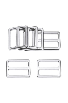 6-Pack Tri Glide Metal Buckles, 1 Inch Zinc Alloy Slider Belt Strap Adjuster Webbing Strap Buckles [Silvery]