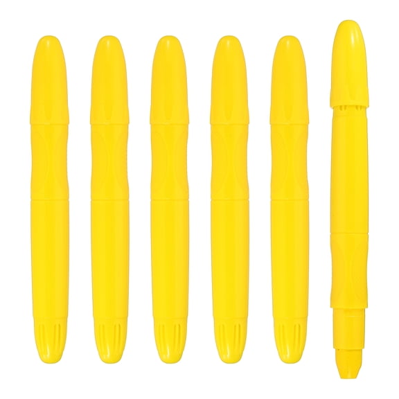 Uxcell 6 Pack Twistable Crayons, Coloring Twist Crayon Retractable Easy to Hold Silky Washable for Coloring Books Crafts Christmas Gifts Birthday Parties Art Office Supplies, Yellow