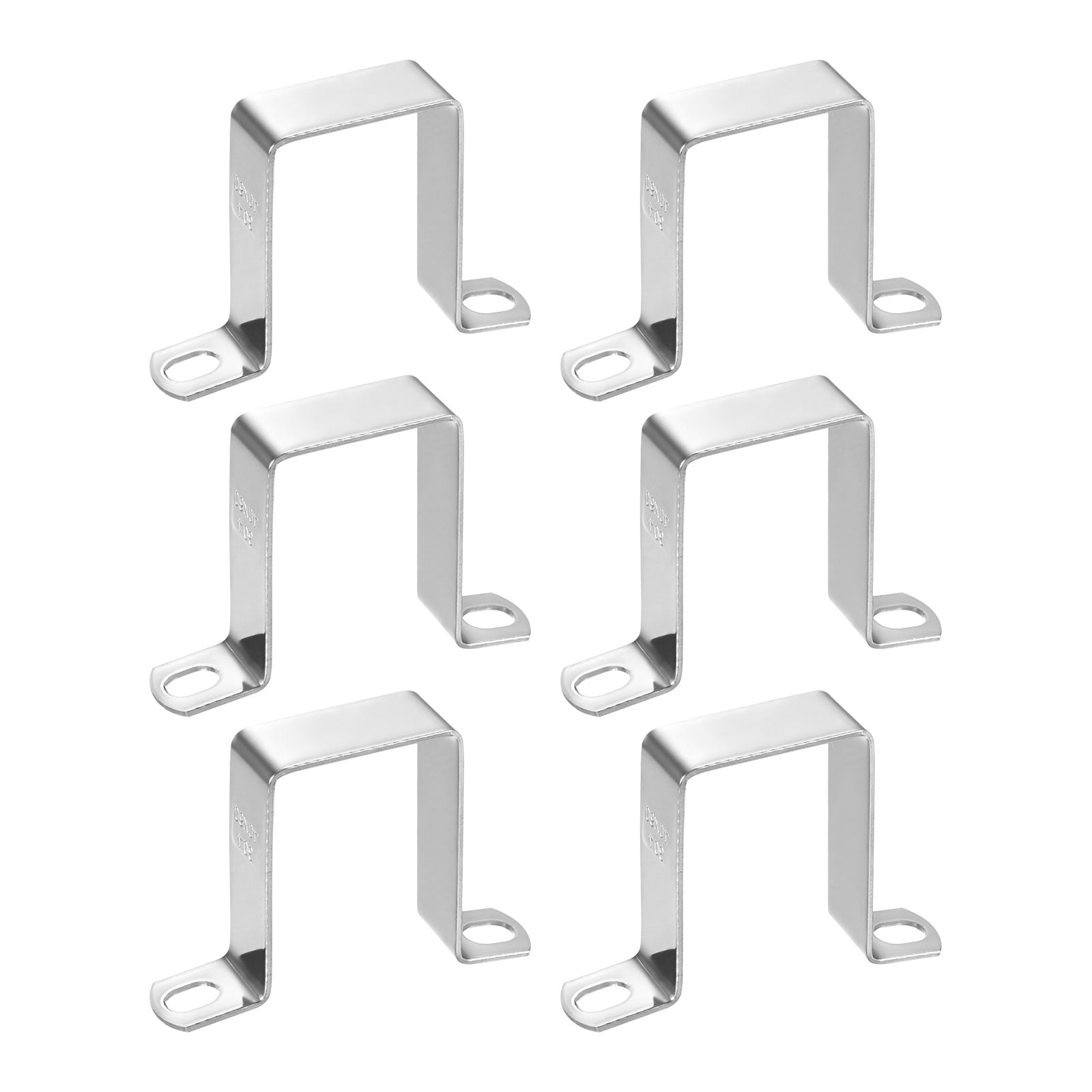 Uxcell 6-Pack U Shaped Connector Bracket, 40x60mm 304 Stainless Steel Square Pipe Clamp for Door Closed Bar Holder Strut Channel