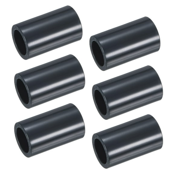 Uxcell 6-Pack Pipe Coupling Adapter, 1/2" Straight Coupling Adapter Connector Schedule 80 for Water Line, Grey