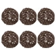 thumbnail image 1 of Uxcell 6-Pack Wicker Rattan Balls 80mm/3.2 Inch Decorative Rattan Balls for Christmas Weddings Thanksgiving Brown, 1 of 6