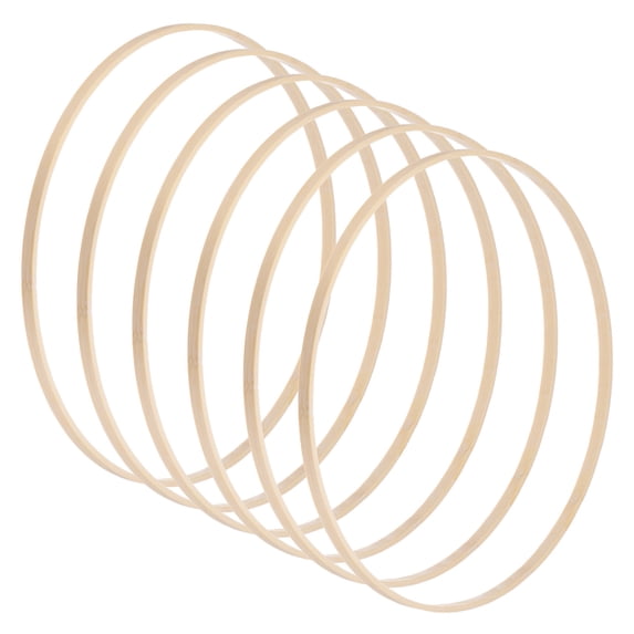 Uxcell 6 Pack Wooden Bamboo Floral Hoop,12 Inch Craft Wooden Wreath ...