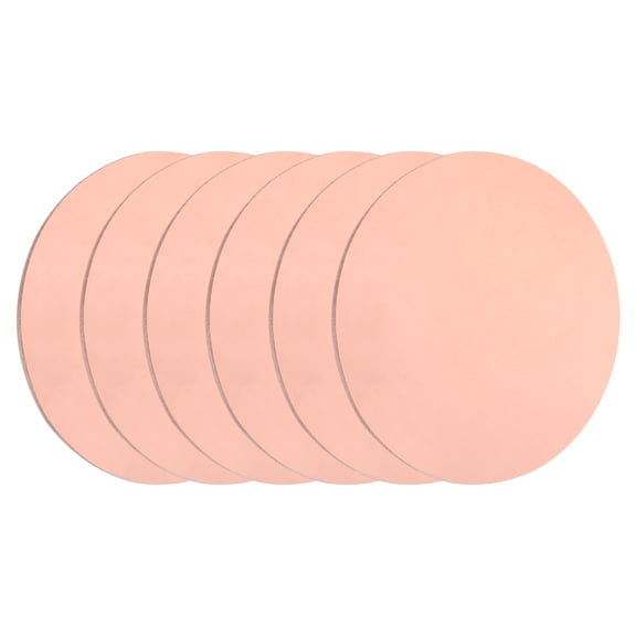 Uxcell 6 PackCopper Round Plate, 0.02"(0.5mm) Thick 0.6"(15mm) Dia T2 Pure Copper Sheet