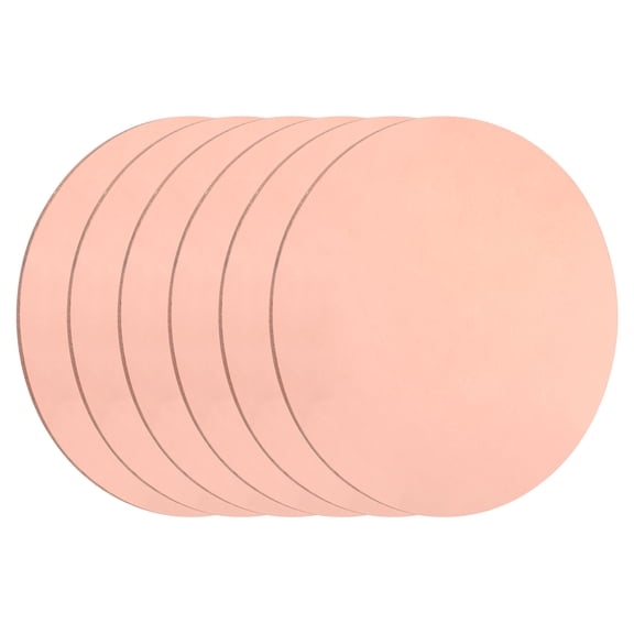 Uxcell 6 PackCopper Round Plate, 0.04"(1mm) Thick 2"(50mm) Dia T2 Pure Copper Sheet