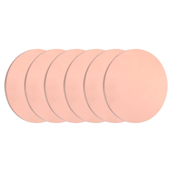 Uxcell 6 PackCopper Round Plate, 0.06"(1.5mm) Thick 1.2"(30mm) Dia T2 Pure Copper Sheet