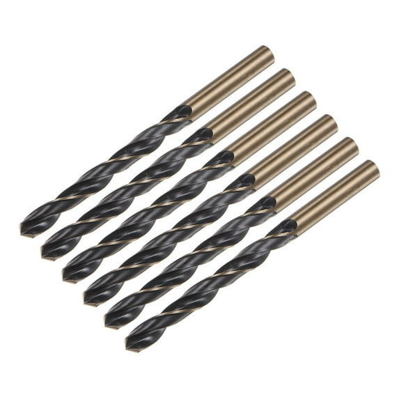 Uxcell 6 Packs 7.5mm Black Nitride & Gold Titanium Coated High Speed Steel (HSS) 4341 Twist Drill Bits