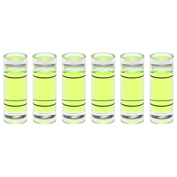 Uxcell 6 Packs Cylindrical Bubble Level 8x23mm Mini Bullseye Spirit Levels for Camera Tripod Telescope, Green