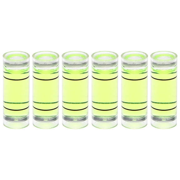 Uxcell 6 Packs Cylindrical Bubble Level 9x25mm Mini Bullseye Spirit Levels for Camera Tripod Telescope, Green